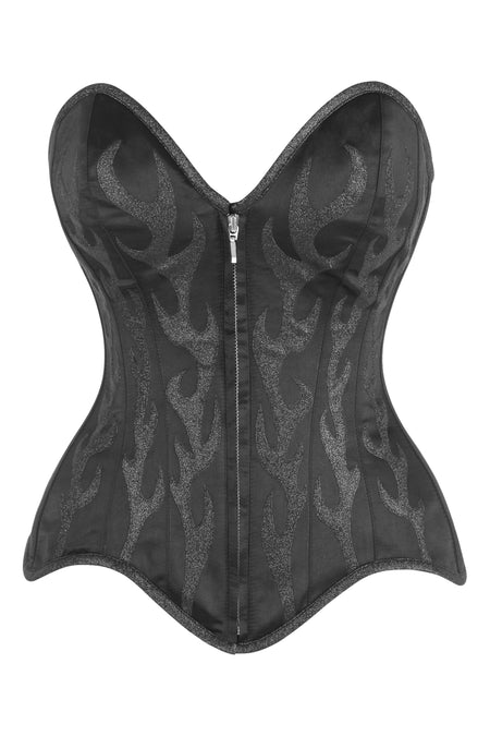 Midnight Inferno Corset – Spark the Night in Black Flames