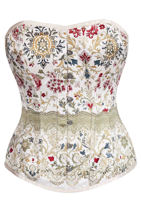 Renaissance Garden Overbust Corset – Vintage Floral Tapestry Elegance