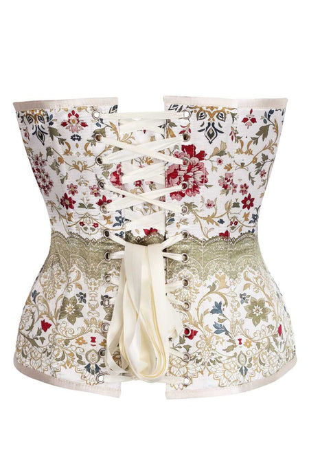 Renaissance Garden Overbust Corset – Vintage Floral Tapestry Elegance
