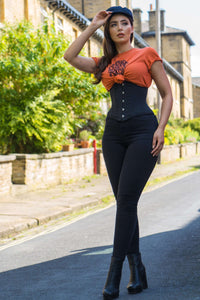 Corset Story EXP016 Black Cotton Expert Waist Training Waspie Corset