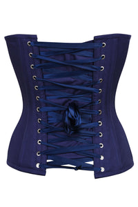 Corset Story SC-010 Dahlia Summer Navy Viscose Overbust Corset With Zip Front