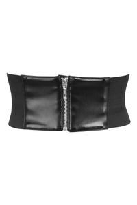 Gothic Black Faux Leather Corset Inspired Belt