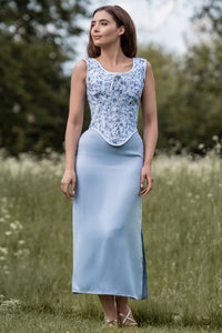 Corset Story WTS803 Historically Inspired Blue Corset Top